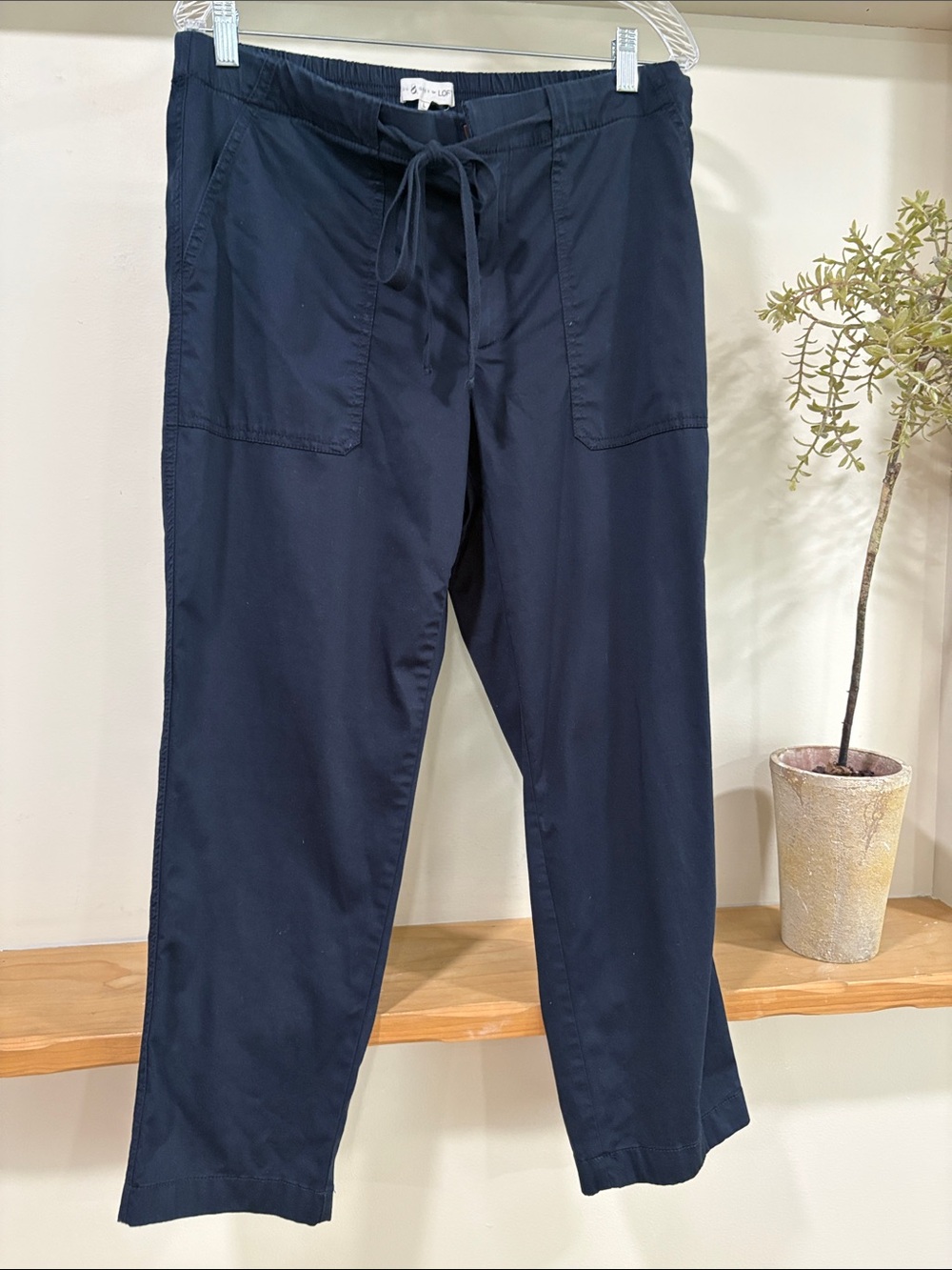 LOFT Lou & Grey  Navy Blue Straight Leg Pants, Size L